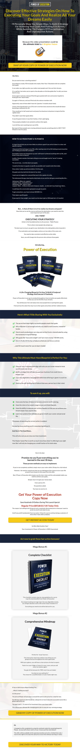 Power Of Execution Ebook and Videos MRR