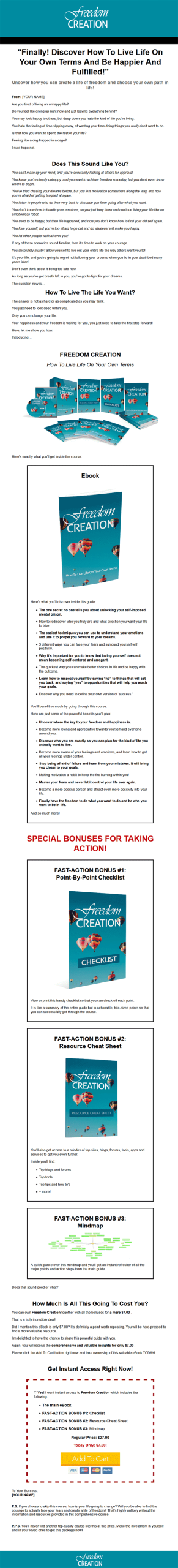 Freedom Creation Ebook and Videos MRR - Image 2