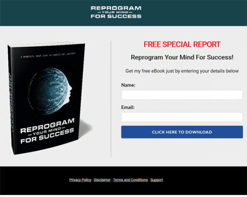 Reprogram Your Mind For Success Ebook and Videos MRR