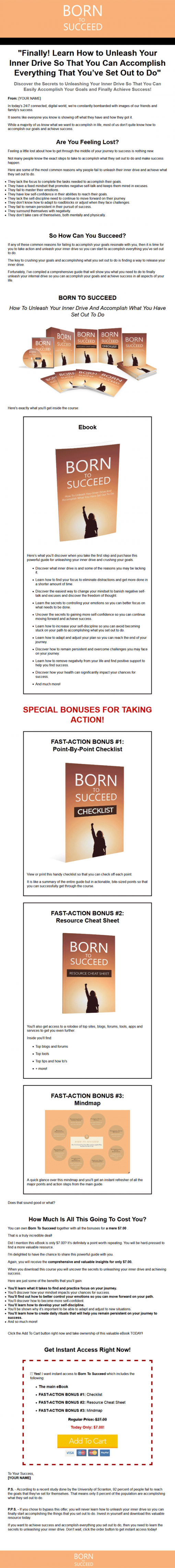 Born To Succeed Ebook and Videos MRR
