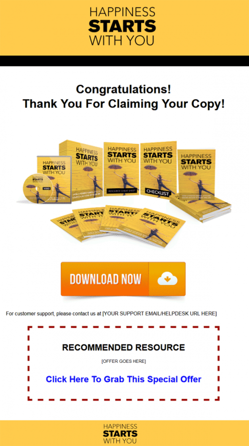 Happiness Starts With You Ebook and Videos MRR