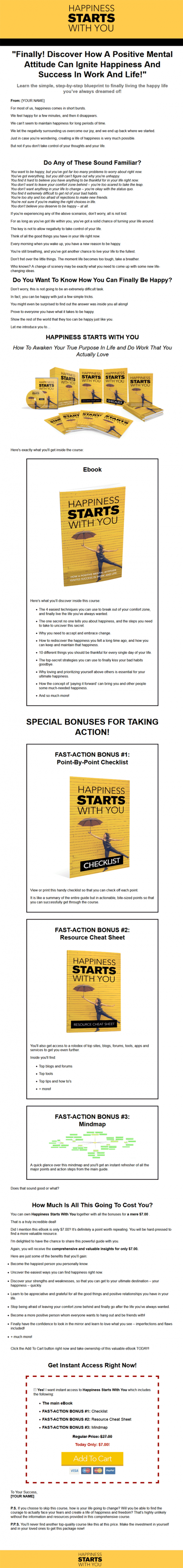 Happiness Starts With You Ebook and Videos MRR