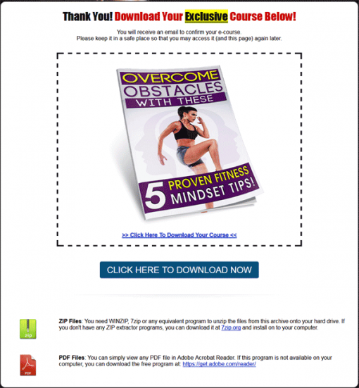 Fitness Mindset Tips PLR Listbuilding Report