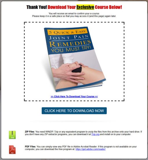 Joint Pain Remedies PLR Listbuilding Report