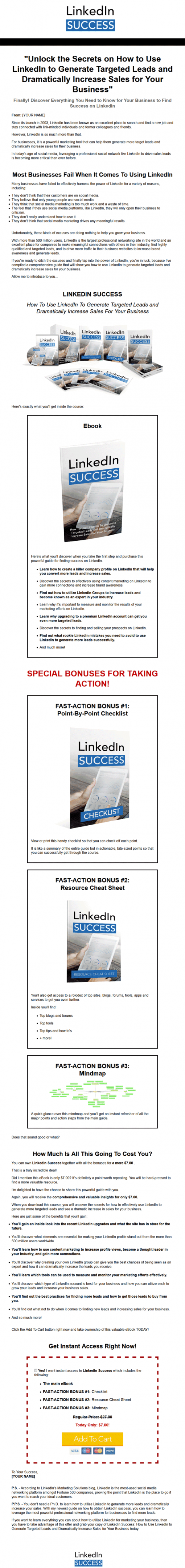 Linkedin Marketing Success Ebook and Videos MRR