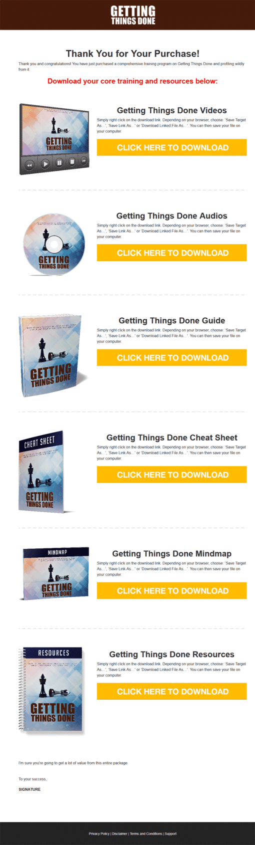 Getting Things Done Ebook and Videos MRR