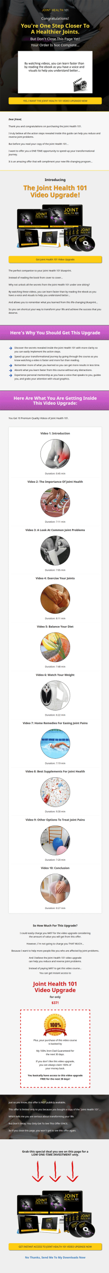 Joint Health 101 Ebook and Videos with Master Resale Rights - Image 4