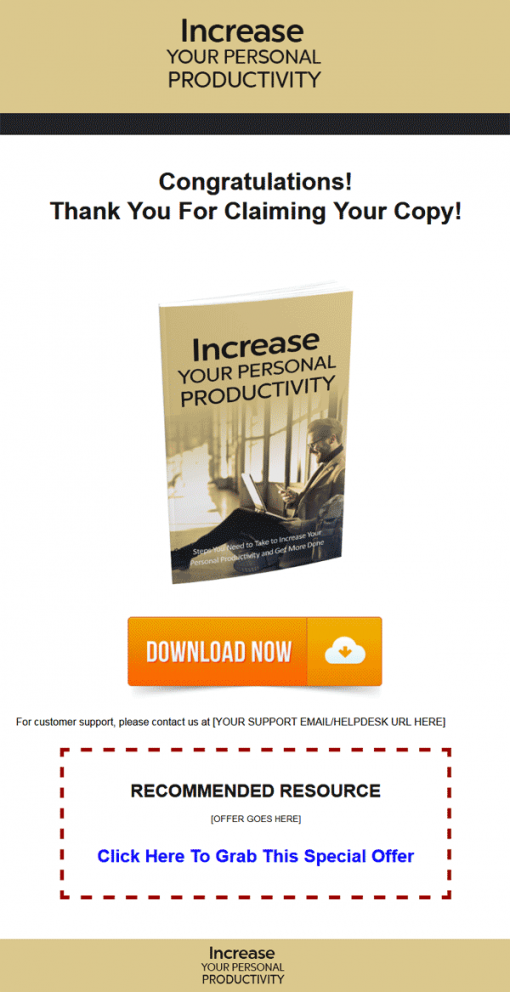 Increase Your Personal Productivity Ebook MRR