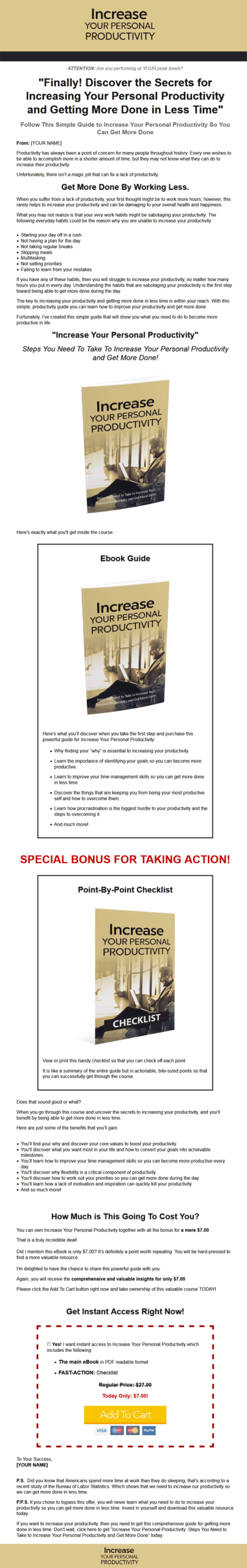 Increase Your Personal Productivity Ebook MRR - Image 2