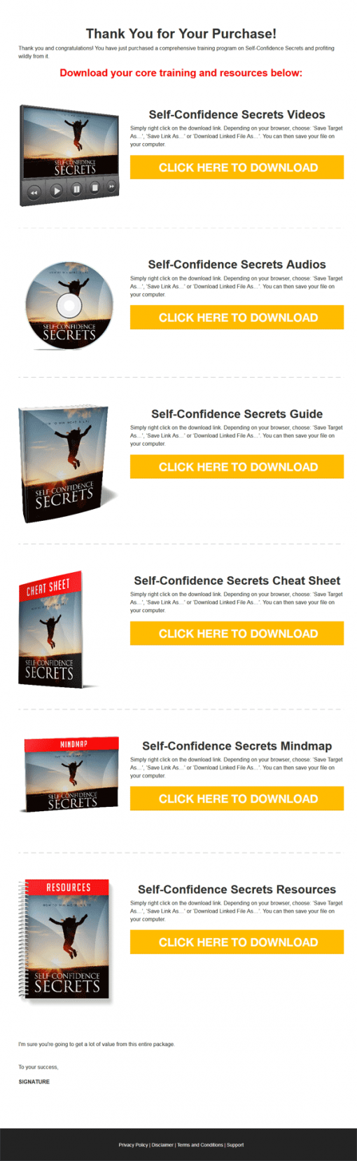 Self Confidence Secrets Ebook and Videos MRR