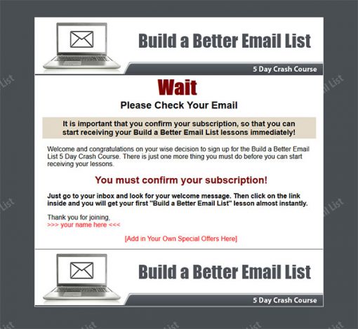 Build a Better Email List PLR Autoresponder Messages