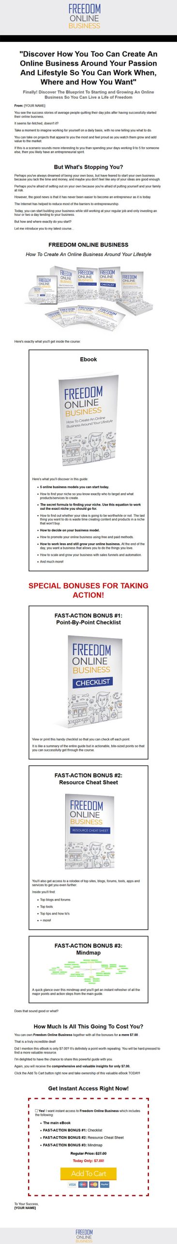 Freedom Online Business Ebook and Videos MRR