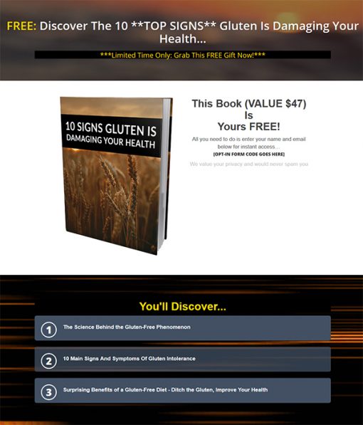 Gluten Free Diet Lifestyle Ebook and Videos MRR