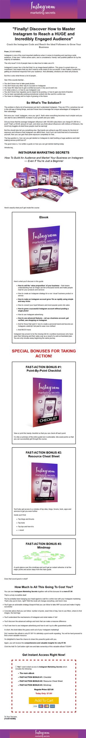 Instagram Marketing Secrets Ebook and Videos MRR