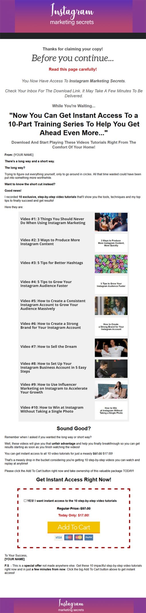 Instagram Marketing Secrets Ebook and Videos MRR