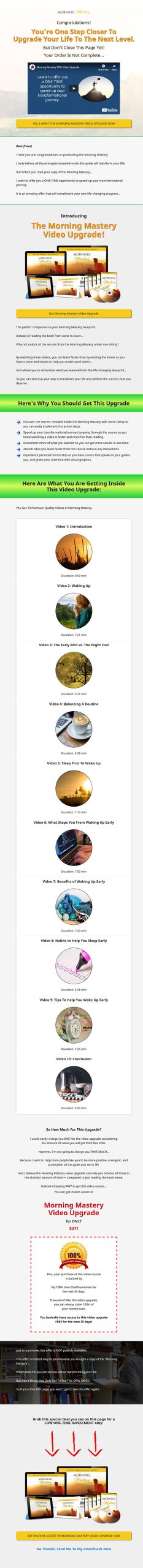 Morning Mastery Ebook and Videos MRR