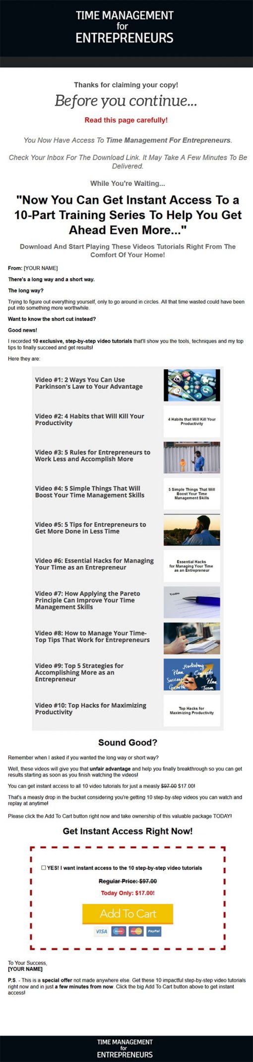 Time Management Entrepreneurs Ebook and Videos MRR