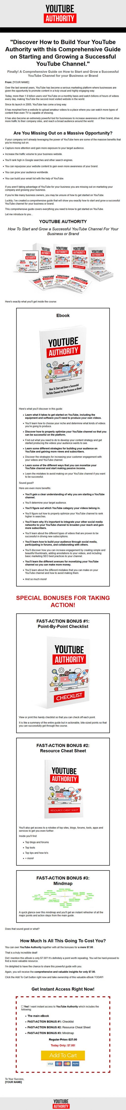 Youtube Authority Ebook and Videos MRR