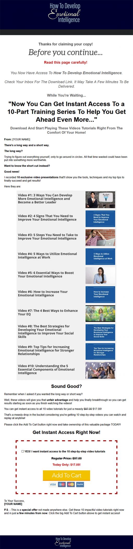 Develop Emotional Intelligence Ebook and Videos MRR