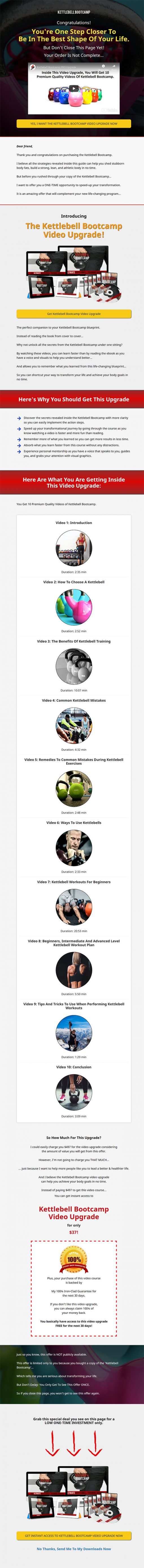 Kettlebell Bootcamp Ebook and Videos MRR