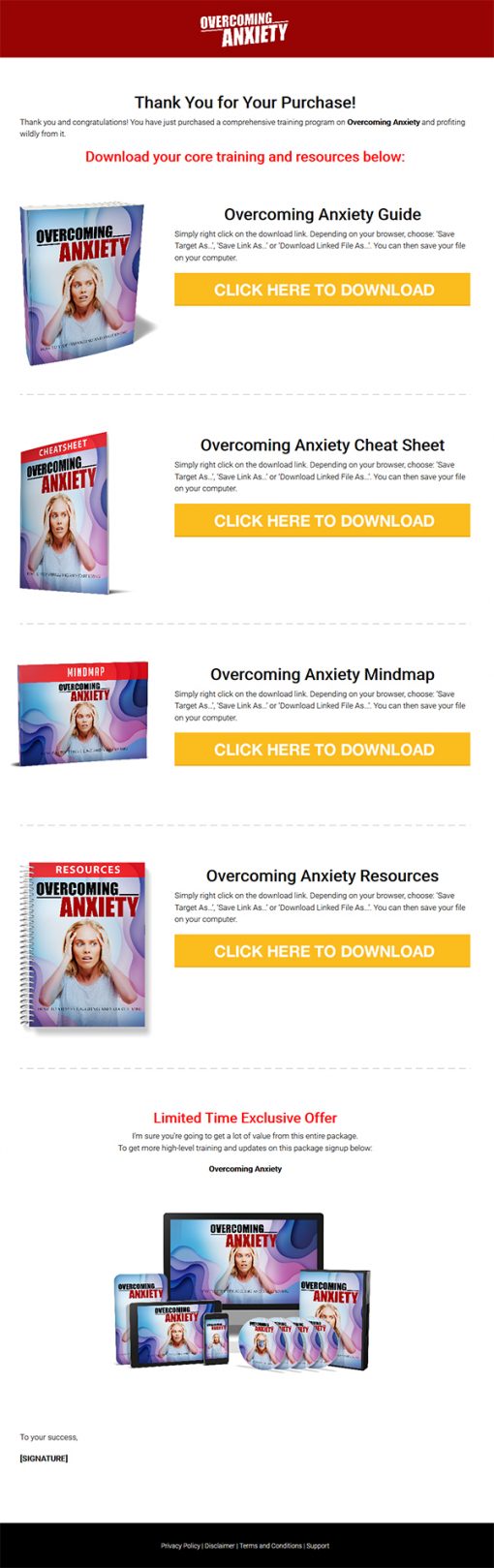 Overcoming Anxiety Ebook and Videos MRR