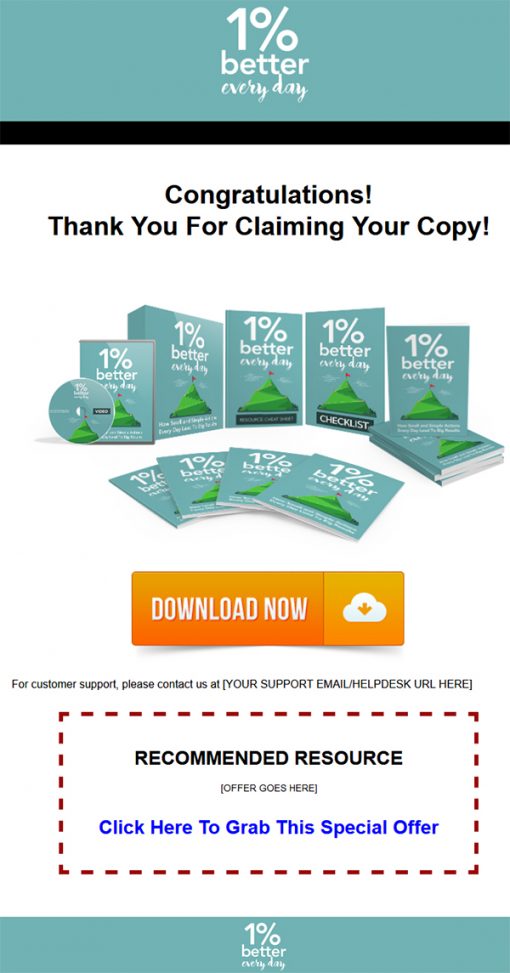 1 Percent Better Every Day Ebook and Videos MRR