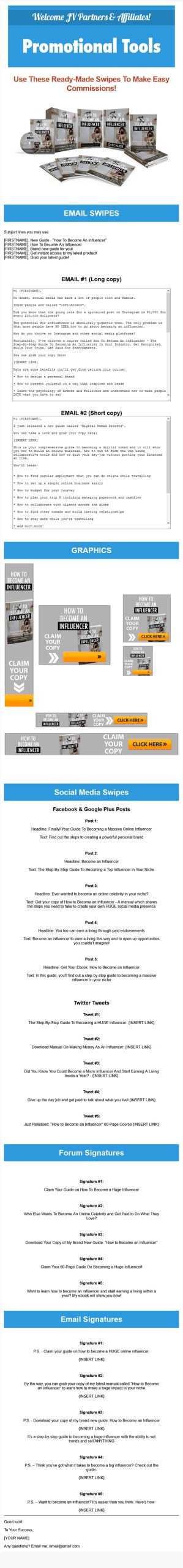 How to Become an Influencer Ebook and Videos MRR