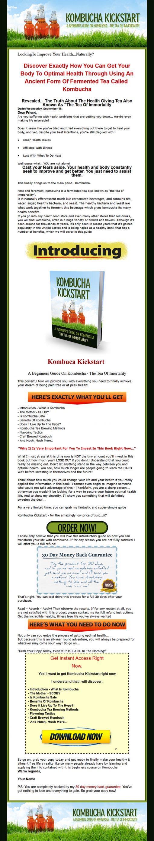 Kombucha Kickstart Ebook and Videos MRR