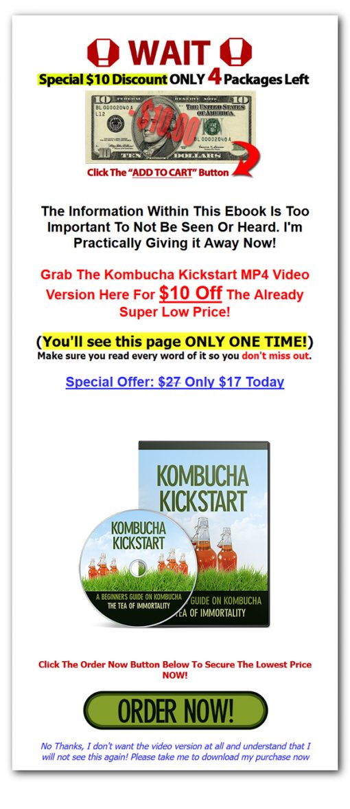 Kombucha Kickstart Ebook and Videos MRR