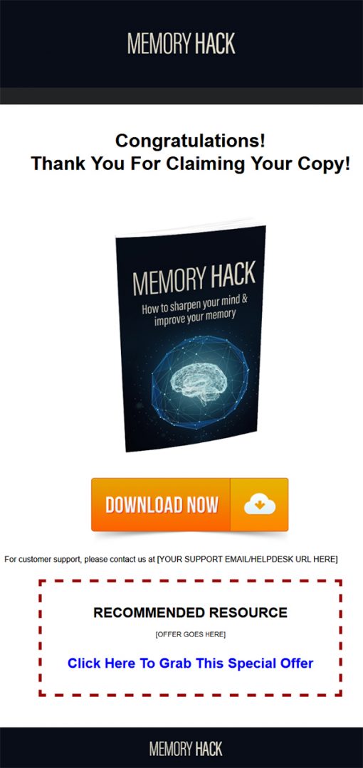 Memory Hack Ebook with Master Resale Rights