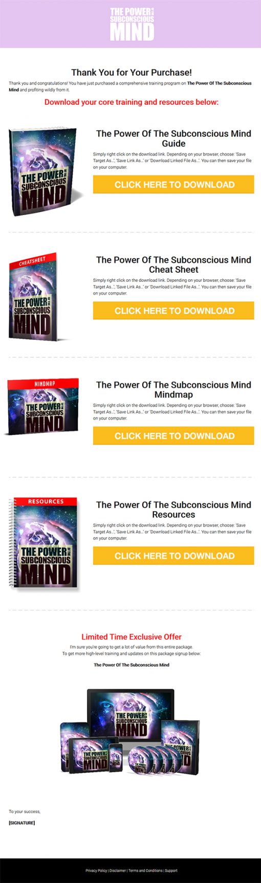 Power of the Subconscious Mind Ebook and Videos MRR