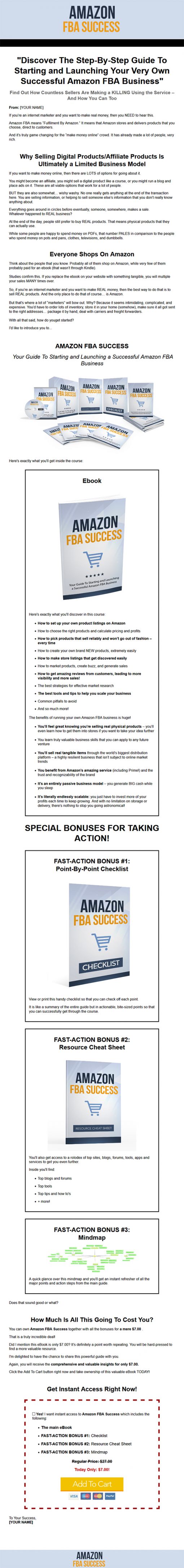 Amazon FBA Success Ebook and Videos with Master Resale Rights