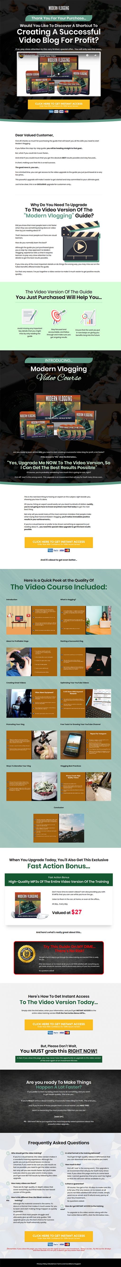 Modern Vlogging Success Ebook and Videos MRR