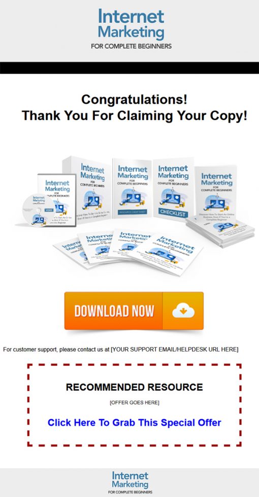 Internet Marketing for Complete Beginners Ebook and Videos MRR