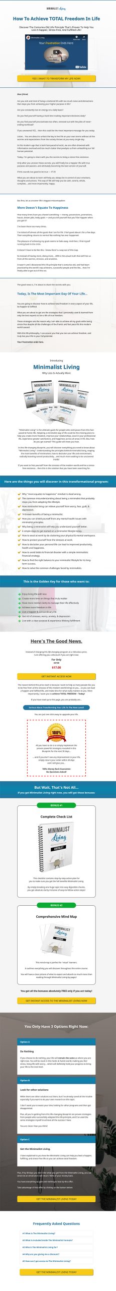 Minimalist Living Ebook and Videos MRR