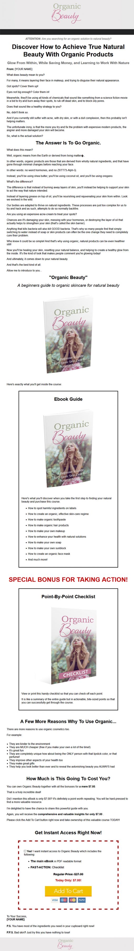 Organic Beauty Ebook MRR