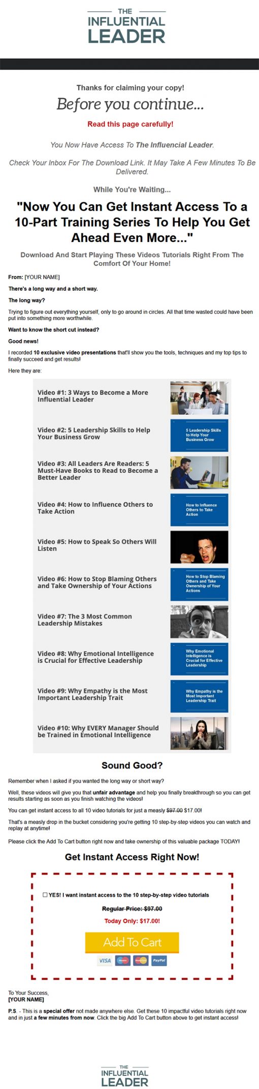 The Influential Leader Ebook and Videos MRR