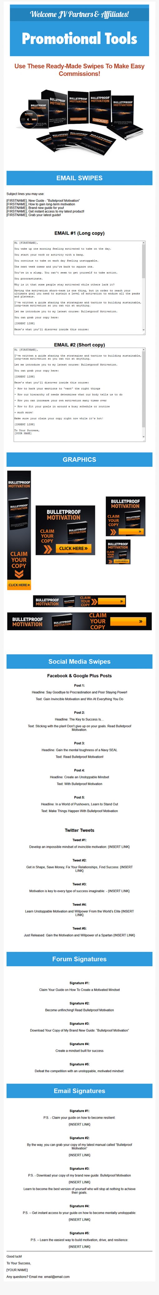 Bulletproof Motivation Ebook and Videos MRR