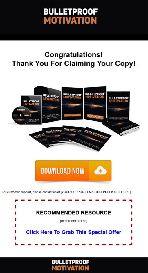 Bulletproof Motivation Ebook and Videos MRR