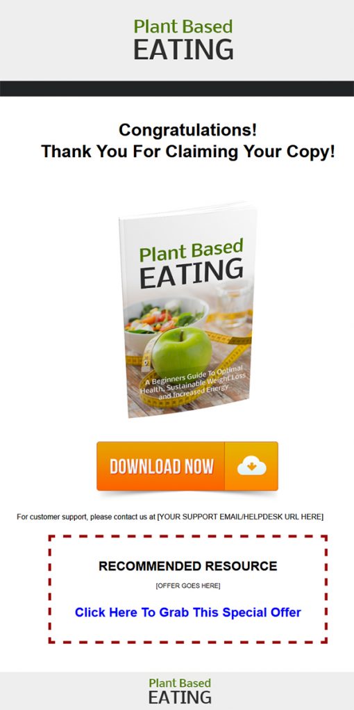 Plant Based Eating Ebook with Master Resale Rights