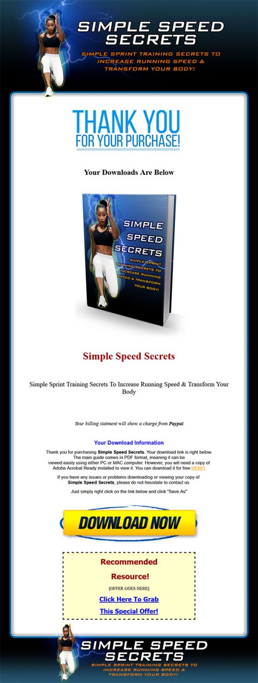 Running - Simple Speed Secrets Ebook and Videos MRR