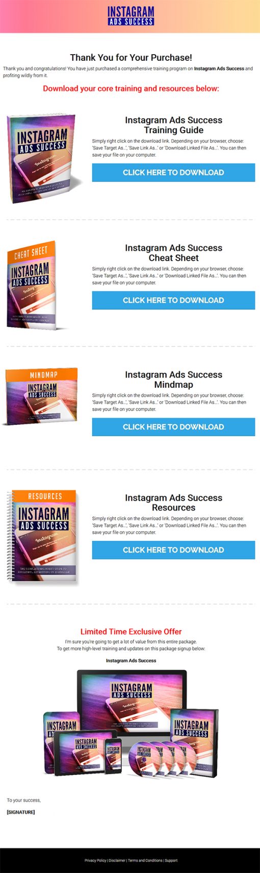 Instagram Ads Success Ebook and Videos MRR