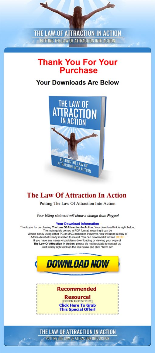Law of Attraction in Action Ebook and Videos MRR