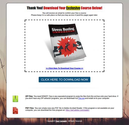 Practical Stress Busting Lead Generation Package MRR