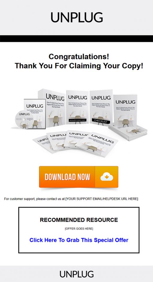 Unplug from the Digital World Ebook and Videos MRR