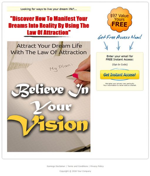 Believe in Your Vision Ebook with Master Resale Rights