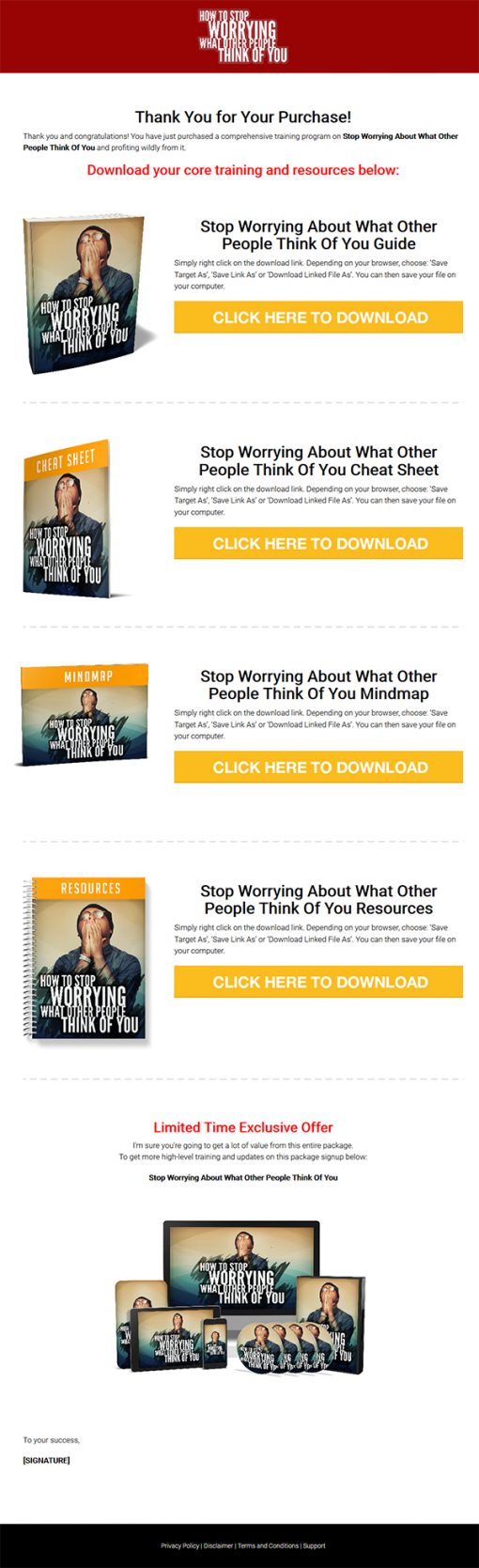 How to Stop Worrying What Other People Think Ebook and Videos MRR