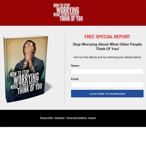 How to Stop Worrying What Other People Think Ebook and Videos MRR