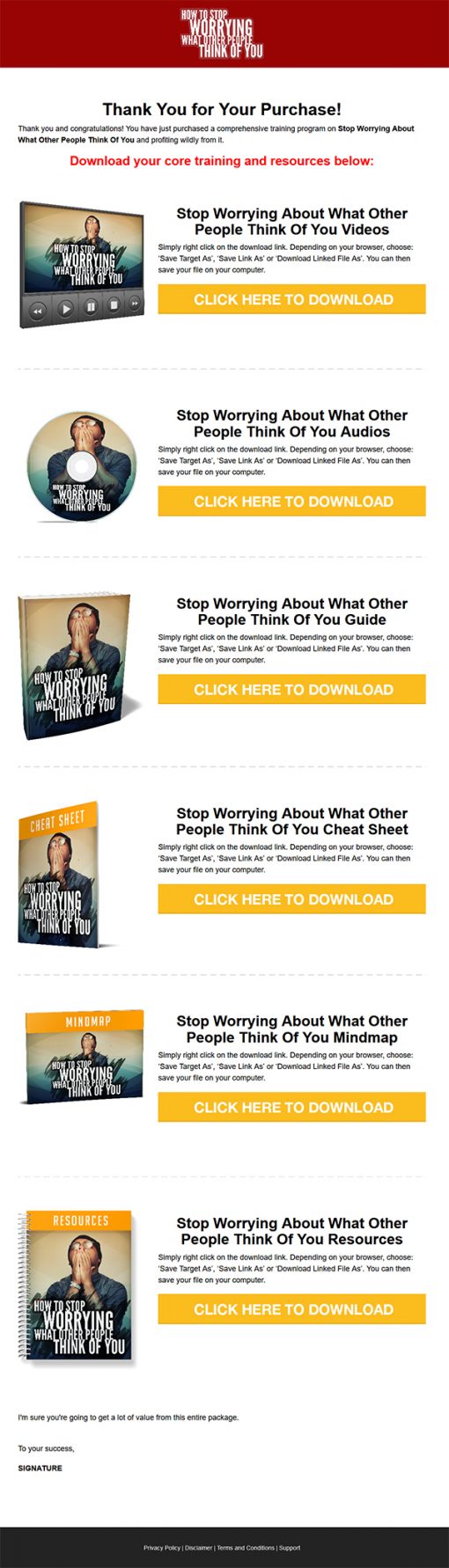 How to Stop Worrying What Other People Think Ebook and Videos MRR