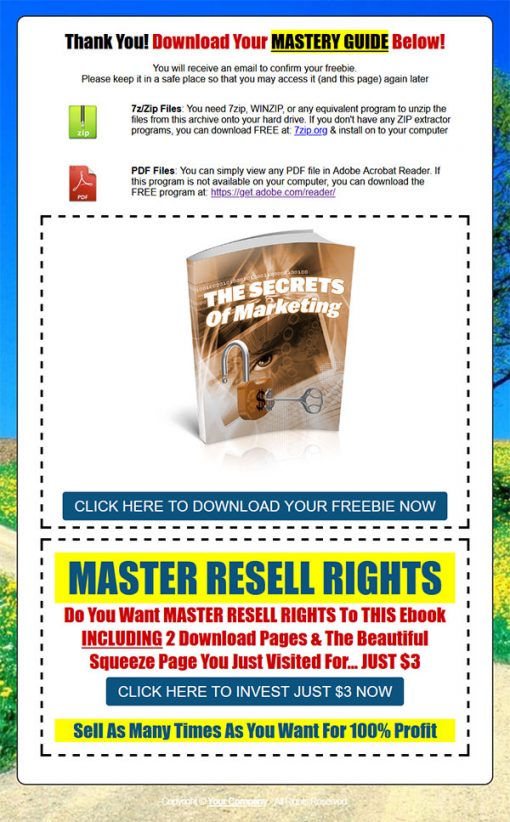 Secrets of Marketing Ebook with Master Resale Rights